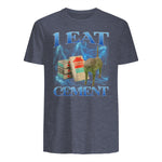 I Eat Cement Funny Cat Meme Internet Memes Funny Memes Gen-Z T-Shirt in Heather Navy - back view