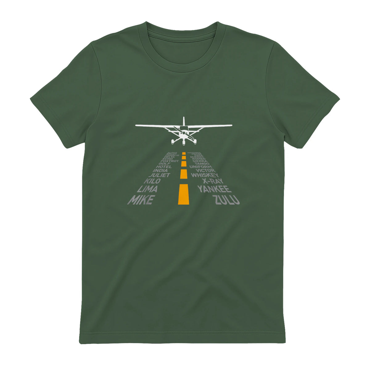 Avion RC Pilot Aéroport Piste Phonetic Alphabet Petit Avion in Military Green - back view