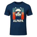 Bester Papa Alpapa Alpaka Frischgebackener Papa Vatertag T-Shirt in Navy - front view
