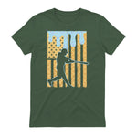 Baseball Drip Boys Dripping Ice Cream Baseball American Flag T-Shirt in Military Green - back view