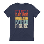 Mens It's Not A Dad Bod It's A Father Figure, Funny Retro Vintage,Short Sleeve in Heather Navy - back view