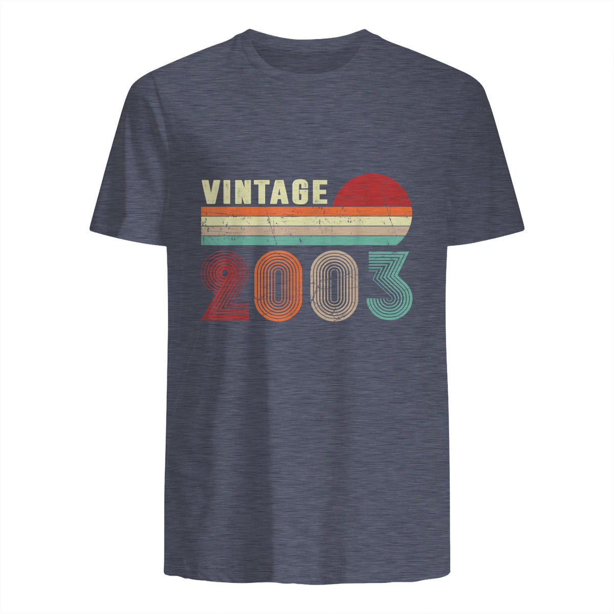 Vintage Twenty-Second Birthday T-Shirt in Heather Navy - back view