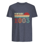 Vintage Twenty-Second Birthday T-Shirt in Heather Navy - back view