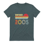 Vintage Nineteenth Birthday T-Shirt in Dark Heather - back view
