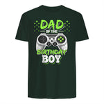 Dad of The Birthday Boy Matching Video Gamer Birthday Party in Forest Green - back view
