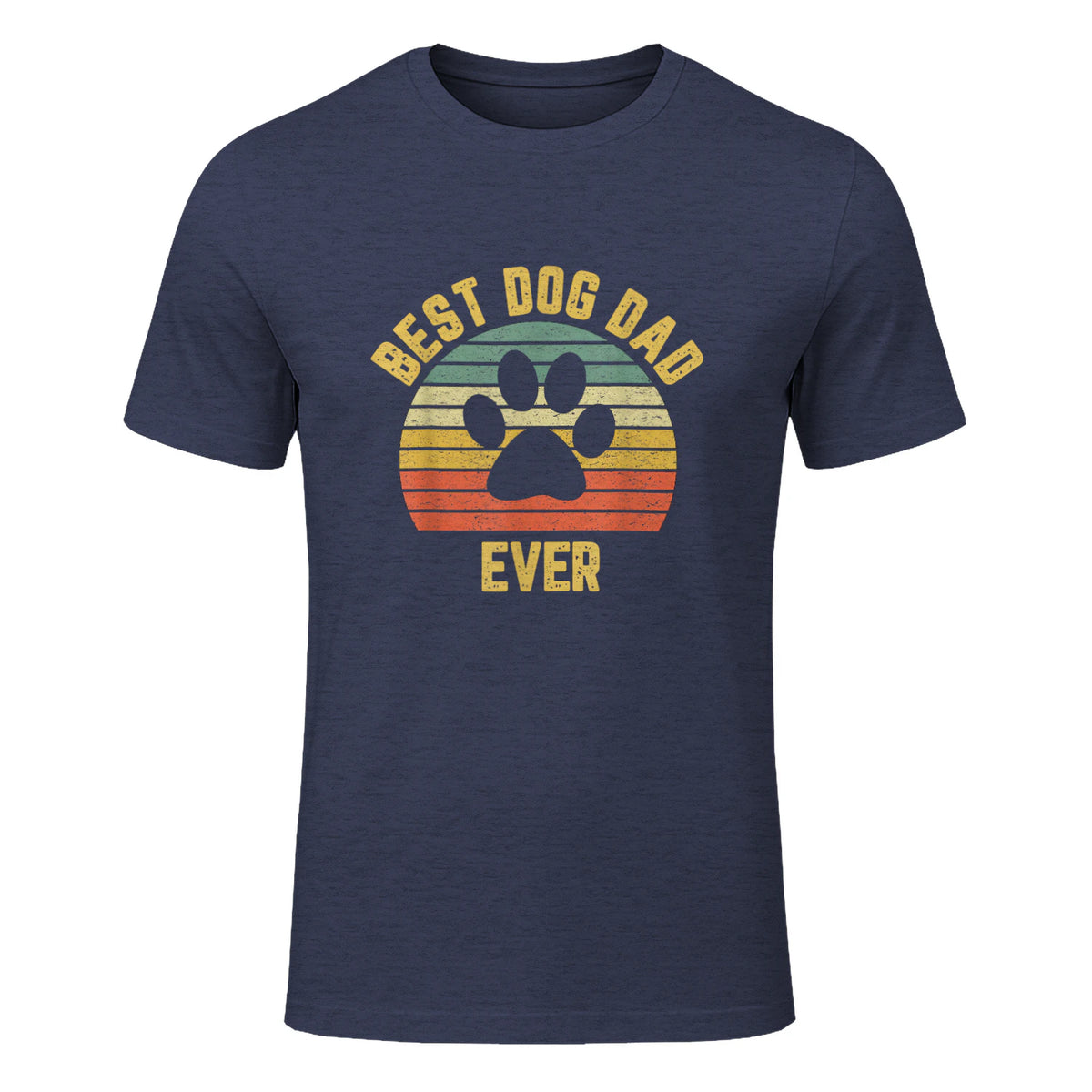 Vintage Dog Dad Cool Father's Day Gift Retro in Heather Navy - front view