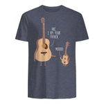 Uke I Am Your Father T Shirt Ukulele Guitar Music in Heather Navy - back view
