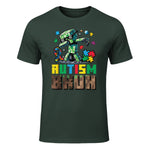 Autism Bruh Dab ASD Awareness Gamer Boys Kids Youth in Forest Green - front view