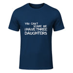 You Can't Scare Me I Have Three Daughters Shirt Fathers Day in Navy - front view