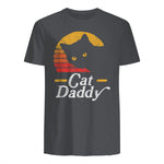 Cat Daddy Vintage Eighties Style Cat Retro Distressed in Charcoal - back view