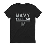 US Navy - Veteran Honor Courage Commitment T-Shirt in Black - back view