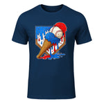 Distressed Baseball Boys Ice Cream Drip Baseball Boys Youth T-Shirt in Navy - front view