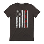 Proud Papa Flag Funny Father's Day from Grandchildren T-Shirt in Dark Chocolate - back view