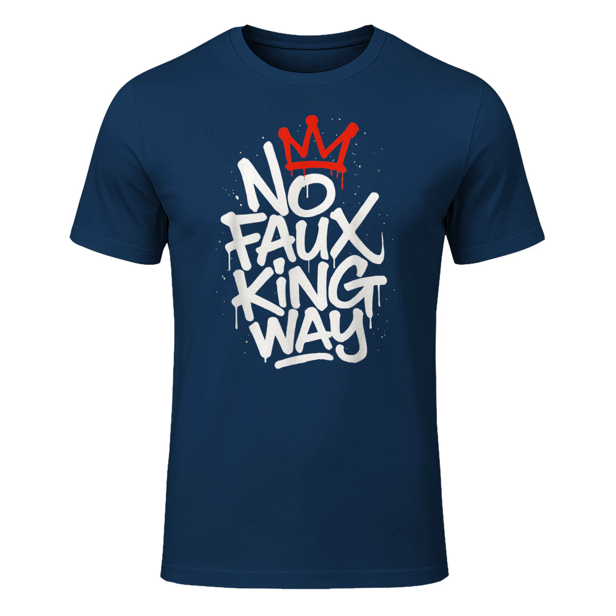 No Faux King Way T-Shirt in Navy - front view