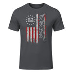Independence Day Freedom T-Shirt in Charcoal - front view