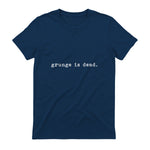 Chemises de soirée rock des années 90 Grunge Is Dead Novelty Saying Funny in Navy - back view