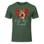 AIREDALE TERRIER Cuter Than Cupid Disant Saint Valentin in Military Green - front view