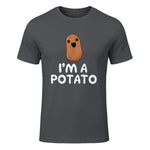 I'm A Potato - Funny Potato Shirt, Vegetable Food Gag Gift in Charcoal - front view