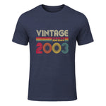 Vintage Twenty-First Birthday Gift T-Shirt in Heather Navy - front view