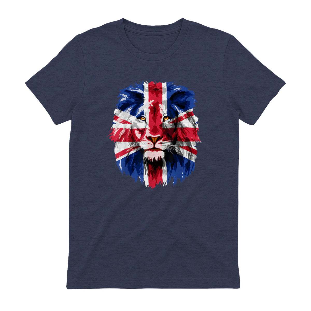 Union Jack UK Flag Lion Face Great Britain Union Jack Flag in Heather Navy - back view
