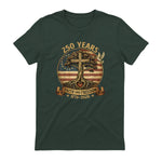 Faith and Freedom Christian USA Anniversary T-Shirt in Forest Green - back view