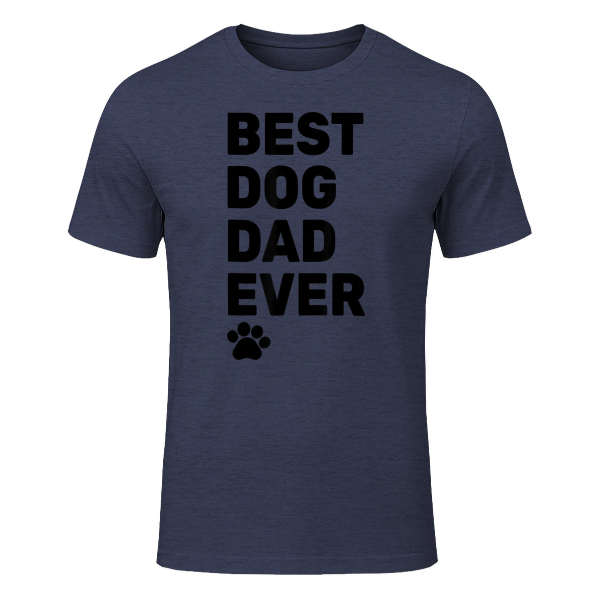 Best Dog Dad Ever – Vintage Dog Daddy – Retro Doggy Father in Heather Navy - front view