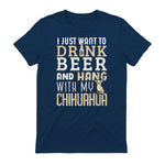 Drôle fête des pères amoureux des chiens Chihuahua Papa Shirt in Navy - back view