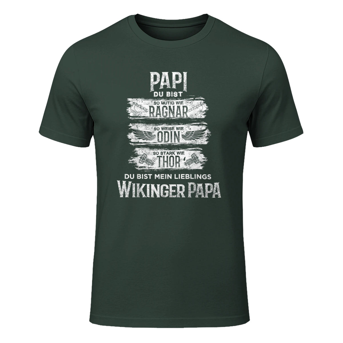 Wikinger Papa Vater Ragnar Thor Odin in Forest Green - front view