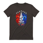 American Patriotic Fourth of July Anniversary T-Shirt in Dark Chocolate - back view