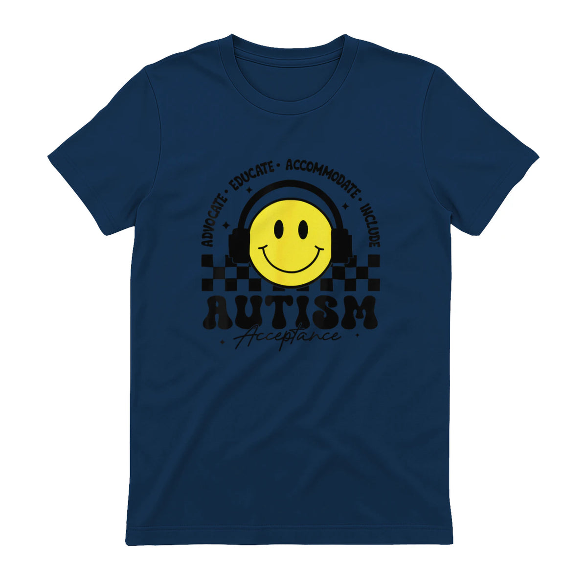 Autism Awareness Acceptance Special Education Teacher Kids T-Shirt in Navy - back view