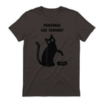 Personal Cat Servant Shirt Funny Black Cat Lover Gift in Dark Chocolate - back view