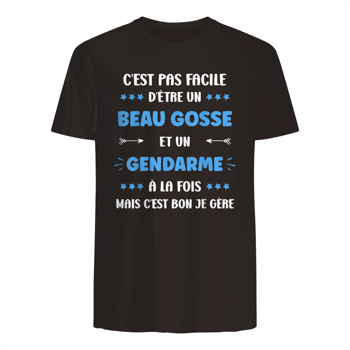 Départ Métier Super Gendarme Humour Beau Gosse Gendarme in Dark Chocolate - back view
