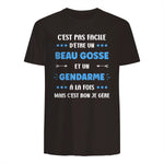 Départ Métier Super Gendarme Humour Beau Gosse Gendarme in Dark Chocolate - back view
