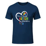 I'm A Proud Grandma Love Heart Autism Awareness Puzzle in Navy - front view