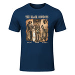 Black Cowboy Western Rodeo Melanin Black History Texas Men T-Shirt in Navy - front view