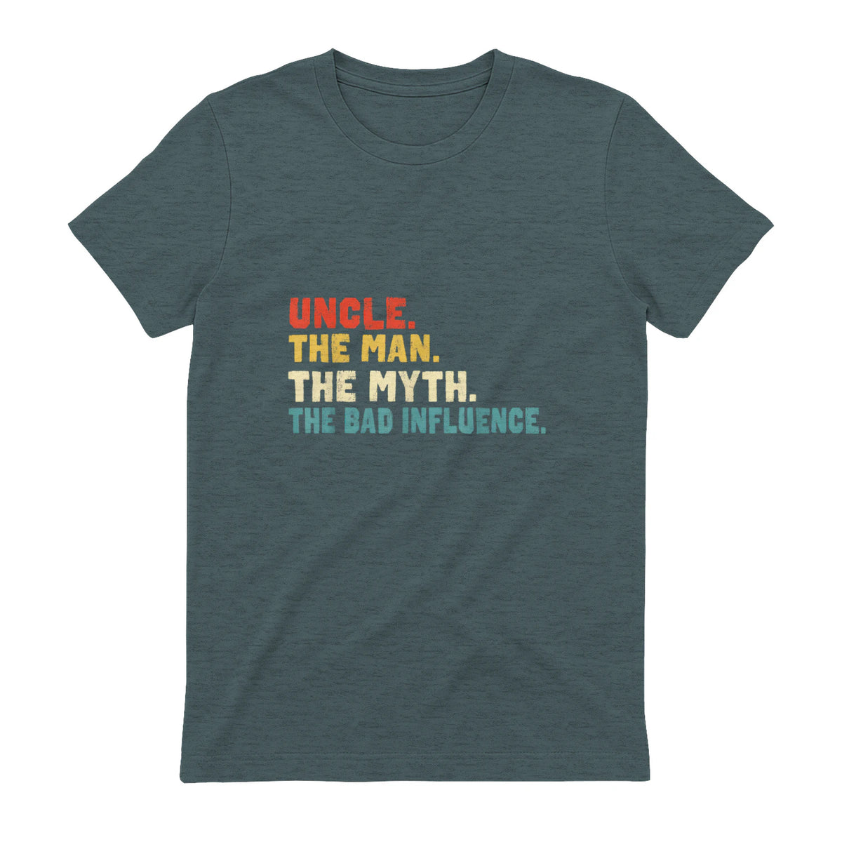 Retro Uncle the Man the Myth the Bad Influence in Dark Heather - back view