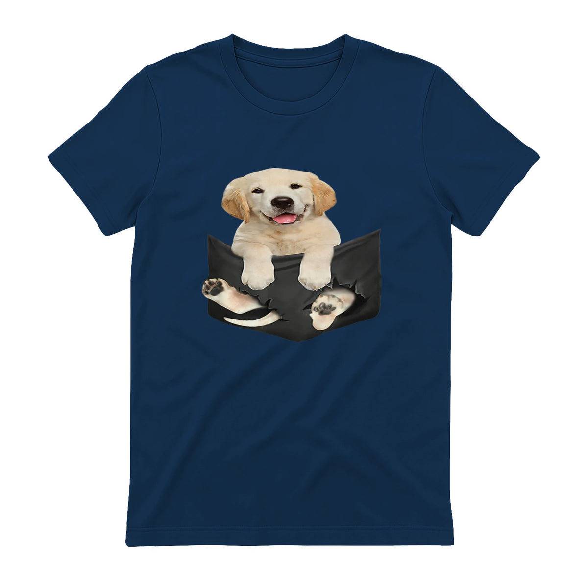 Cadeaux pour les amoureux des chiens Golden in Pocket in Navy - back view