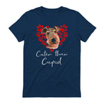 AIREDALE TERRIER Cuter Than Cupid Disant Saint Valentin in Navy - back view