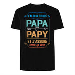 Deux Papa J'Ai et Papy Titres Grand Père in Black - back view