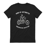 Sprüchewerkstatt Sons mit Arthritis Ibuprofen Chapter Motorradfahrer für Herren, Schwarz, in Black - back view