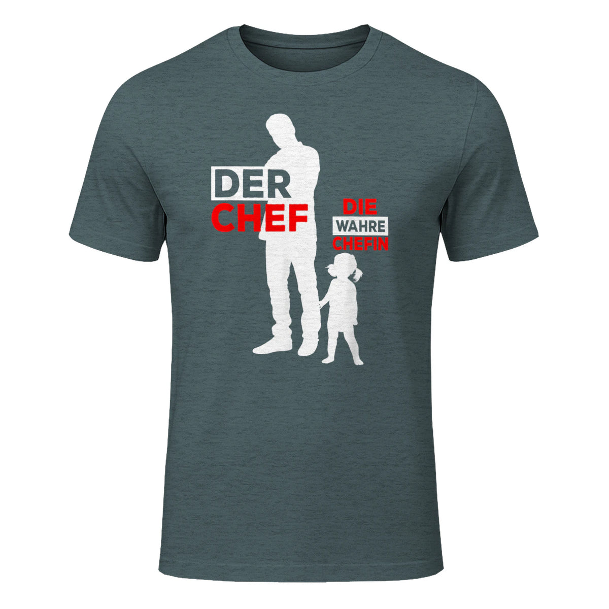 Vater Tochter Partnerlook Vatertag Papa Tochter in Dark Heather - front view