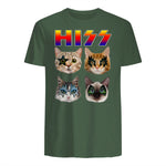 Funny Cat Hiss Rock and Roll For Cat Lover, Cat Dad, Cat mom T-Shirt in Military Green - back view