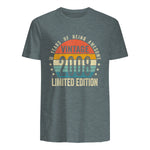 Vintage Eighteenth Birthday T-Shirt in Dark Heather - back view