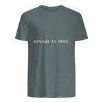 Chemises de soirée rock des années 90 Grunge Is Dead Novelty Saying Funny in Dark Heather - back view