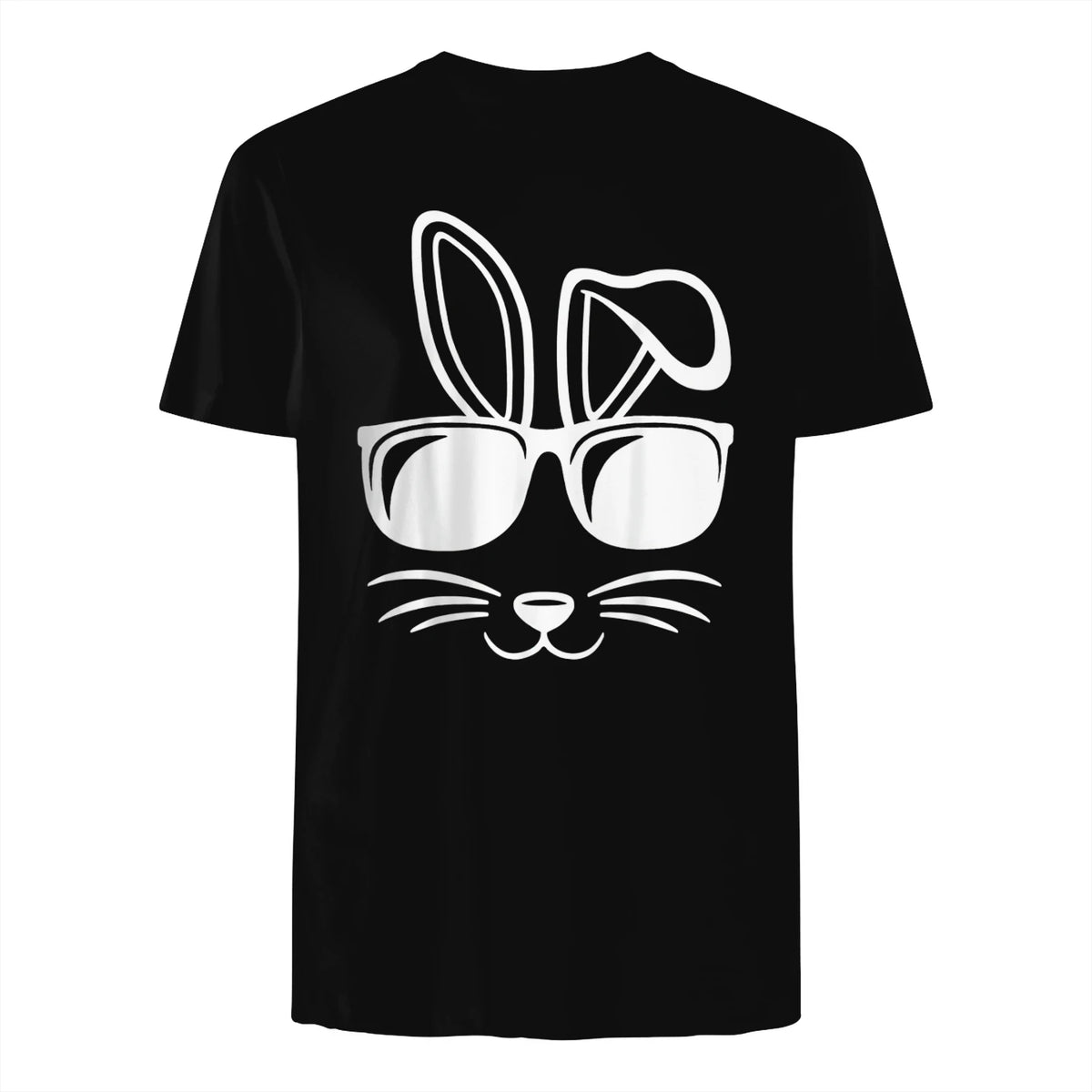 Bunny Face With Sunglasses Men Boys Kids Easter Day in Black - back view