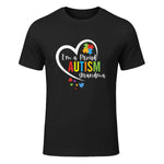 I'm A Proud Grandma Love Heart Autism Awareness Puzzle in Black - front view