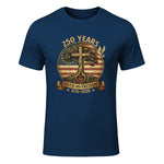 Faith and Freedom Christian USA Anniversary T-Shirt in Navy - front view