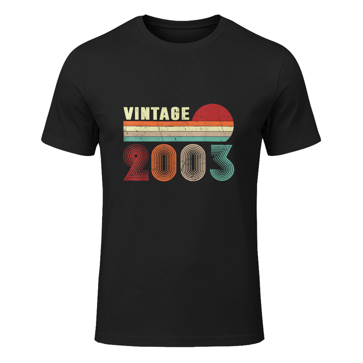 Vintage Twenty-Second Birthday T-Shirt in Black - front view