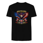 American Independence Day Anniversary T-Shirt in Black - back view