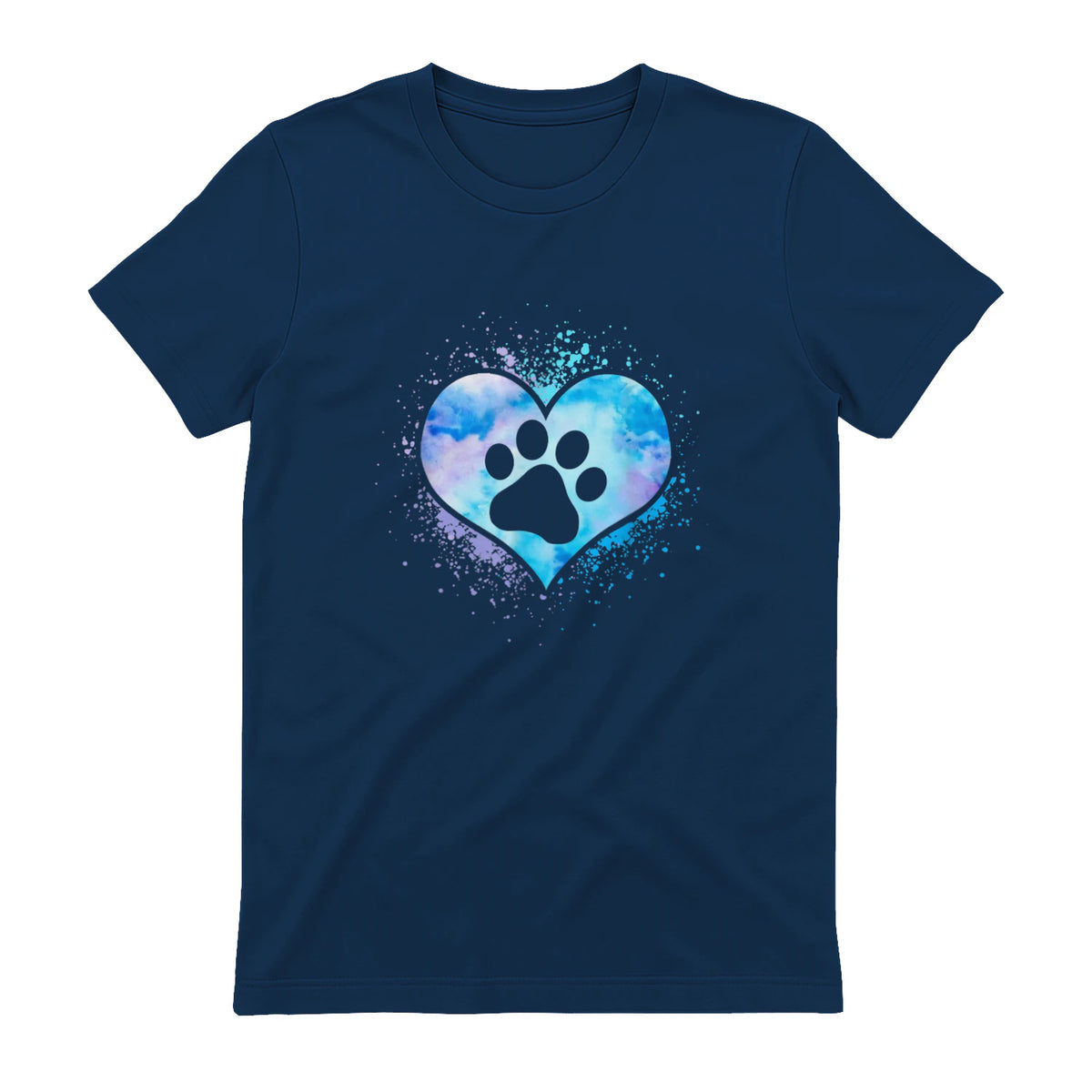 chien patte dans le coeur chien amoureux animal de compagnie in Navy - back view